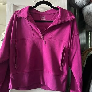 Old Navy Fuchsia Half-Zip Sweatshirt